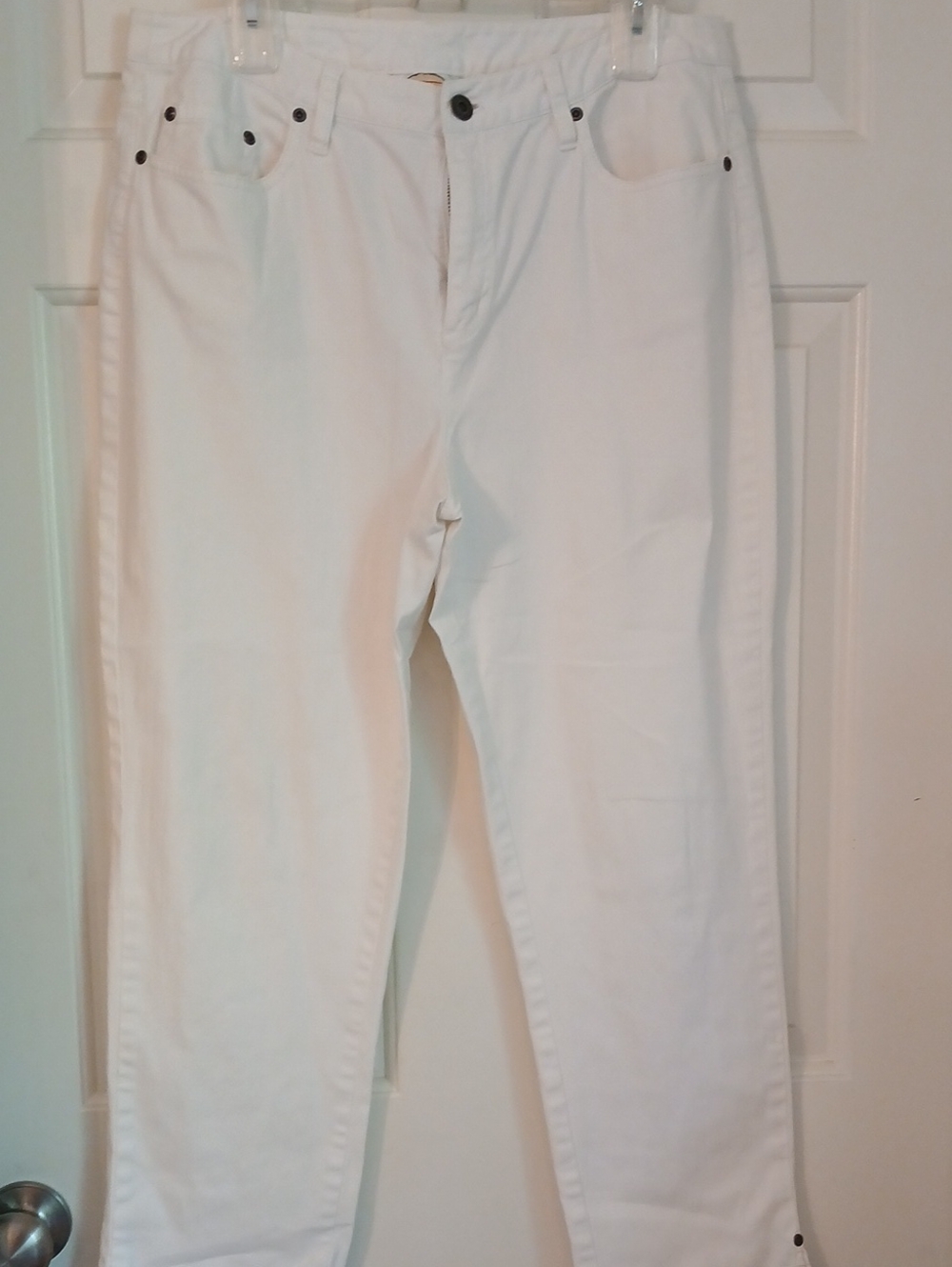 Talbots White High-Rise Straight Leg Jeans